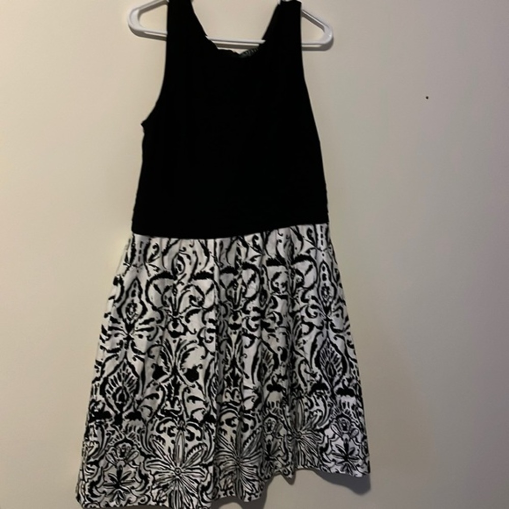 Ralph Lauren Tank Pleated Skater Abstract Printed Skirt w/ Double Lining